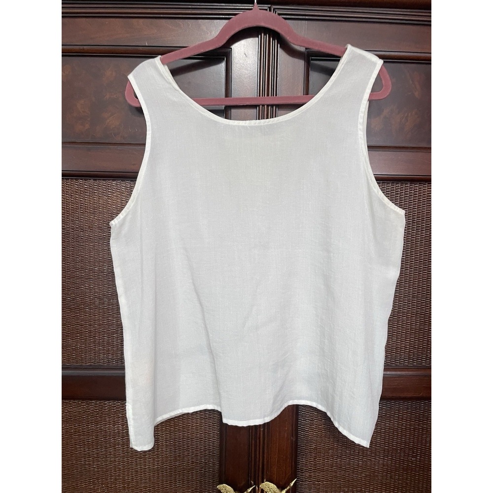 Fridaze Linen Two Colors Sleeveless Top Tank  Size XL Summer‎ Minimalist Office